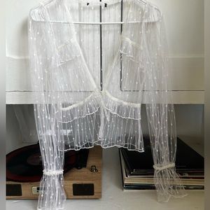 Festival Vibes! Sheer Mesh Long Sleeve Top XS